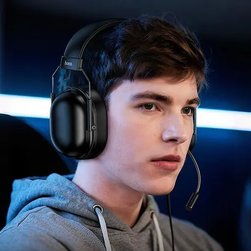 Навушники накладні Hoco W113 ігрові USB чорний - фото 6