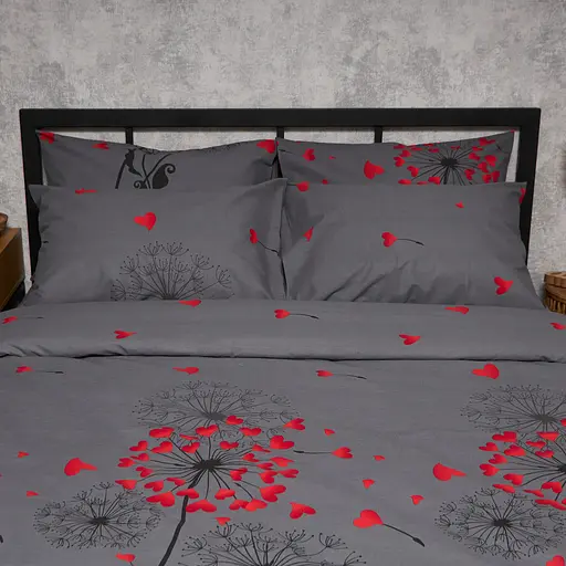 Комплект постельного белья Moon&Star Бязь Gold Люкс Dandelion Lov King Size 220x240 наволочки 2х50х70 - фото 3