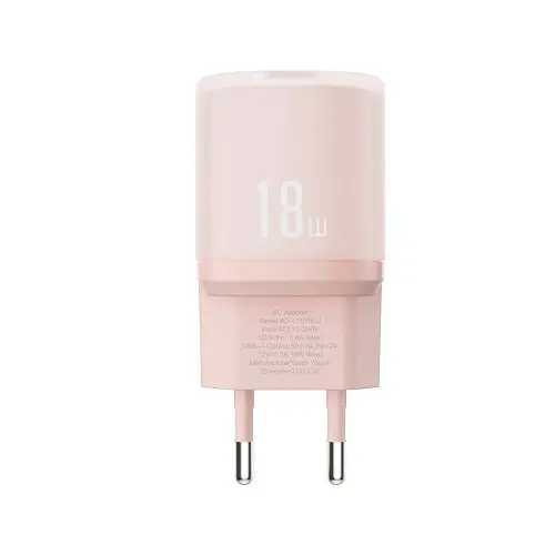 Мережевий зарядний пристрій XO L157 1USB QC3.0 18W charger Рожевий - фото 1