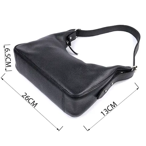 Сумка багет Shvigel с регулируемым ремнем из зернистой натуральной кожи 26х13х6.5 см sum0027030 - фото 3