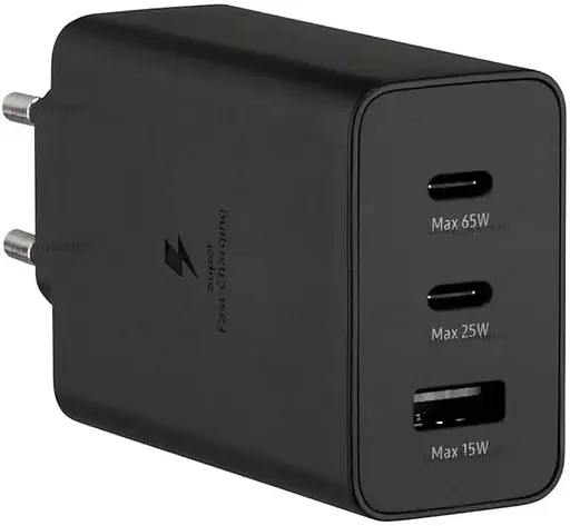 Зарядное устройство для Samsung 65w pd power adapter trio сам блок - адаптер черный - фото 2