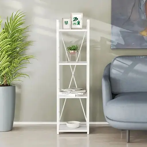 Этажерка 4/34 Ferrum-decor Серии Коннект 120x34x28 белый ДСП Белый 16мм (FRD-104277)