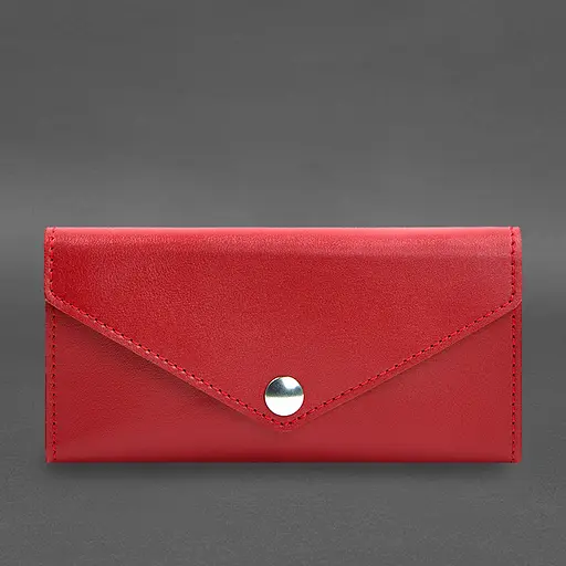 Кожаный клатч (портмоне) на кнопке 5.0 красный краст - фото 9