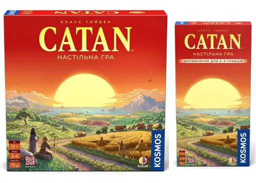 Настільна гра Rozum Катан. Настільна гра + Доповнення для 5-6 гравців (укр.) (R100UA+1)