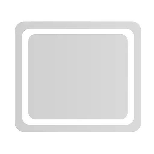 Дзеркало підвісне прямокутне 80*70см, з підсвічуванням по контуру, з кнопковим вимикачем Volle Luna Tanga 1648.52118700, Білий матовий - фото 1