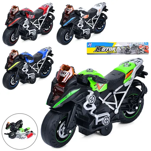 Конструктор Мотоцикл инерционный, 8080C-5-6-7-8, 22 см, отвертка, (В ассортименте) - фото 2