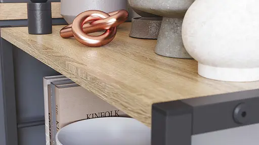 Этажерка 3/60 Ferrum-decor Серии Коннект 73x60x28 черный ДСП Дуб Сонома 16мм (FRD-104257) - фото 5