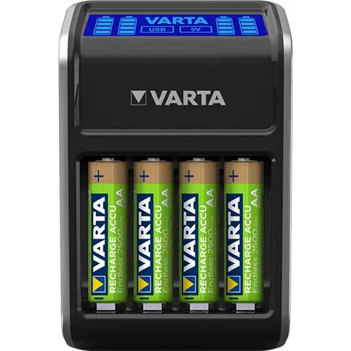 Зарядное устройство для аккумуляторов Varta LCD PLUG CHARGER +4*AA 2100 mAh (57687101441)