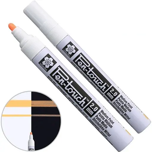 Маркер Pen-Touch Оранжевий флуоресцентний середній (MEDIUM) 2.0 мм Sakura - фото 1