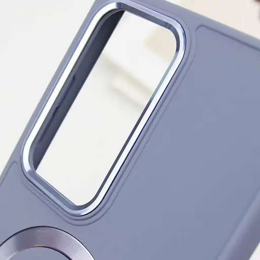 TPU чехол Epik Bonbon Metal Style with MagSafe для Samsung Galaxy S24 Ultra Серый / Lavender - фото 6