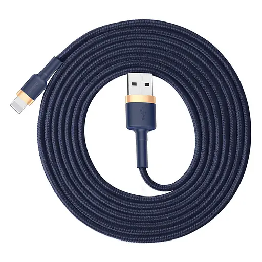 Кабель Baseus Cafule Cable USB For iP 1.5A 2m Gold+Blue - фото 3
