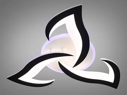 Потолочная светодиодная люстра с пультом, димером, 45W, черная - фото 2