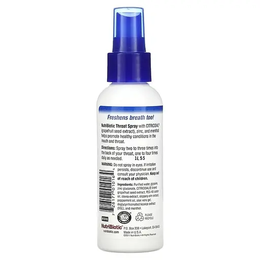 Экстракт грейпфрутовой косточки Nutribiotic Throat Spray 118 ml (1086-2022-10-3010) - фото 2