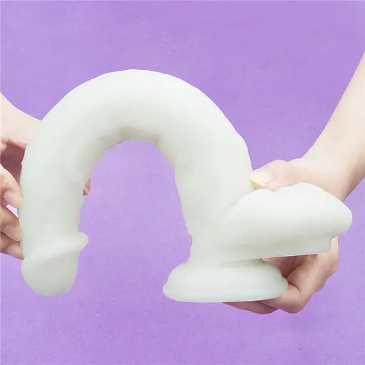 Неоновый фаллоимитатор LoveToy Lumino Play 26.9 см голубой - фото 15