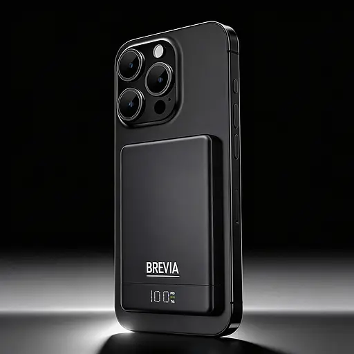 Повербанк (Power Bank) Brevia ePower 10000mAh MagSafe SuperSlim PD20W, Qі15W LCD чорний(45530MSB) - фото 7