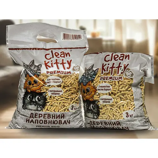 Уцінка. Наповнювач для котячого туалету Clean Kitty Premium White з натуральної смереки 3 кг  - фото 3