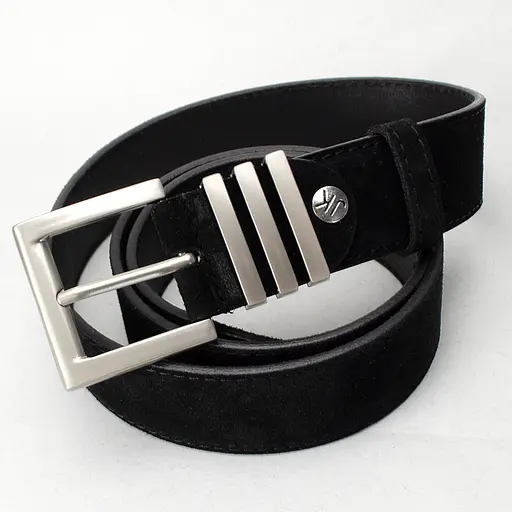 Ремінь жіночий замшевий JK-4066 чорний зі сріблястою пряжкою (120 см) - фото 3