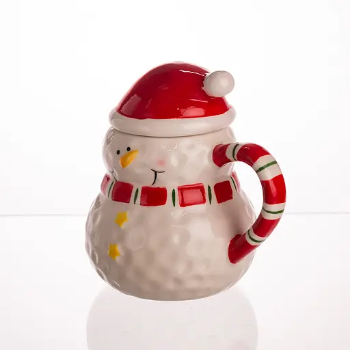Новогодняя фарфоровая чашка Yiwu с крышкой 350 мл CR-1-34 - фото 4