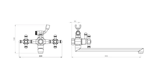 Змішувач для ванни DAMIXA Retro (239500000) - фото 7