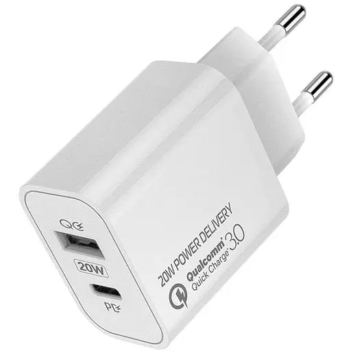Зарядное устройство ColorWay QC3.0 + Type-C PD 20W V2 White (CW-CHS025QPD-WT)