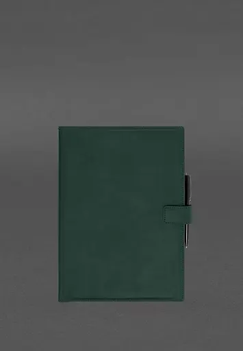 Шкіряний блокнот А4 (софт-бук) 9.2 зелений Crazy Horse - фото 2