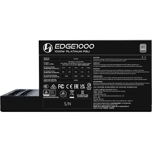 Блок живлення Lian Li EDGE1000 1000W 80+ Platinum Black (G9P.EG1000.BE00.EU) - фото 12