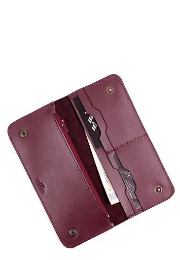 Кожаный портмоне Mark 2 бордовый - фото 2