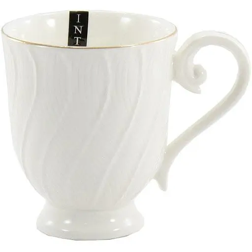 Кружка фарфоровая Interos Волна круглая 330 мл белая (LTSL-M0113-A)