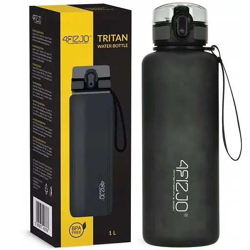 Пляшка для води спортивна 4FIZJO P-5905973403788, 1000 мл, чорний - фото 1