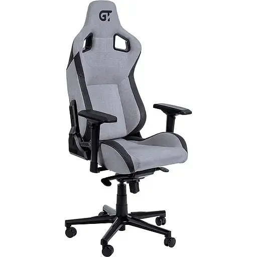 Геймерское кресло GT Racer черное со светло-серым (X-8005 Light Gray/Black Suede) - фото 1