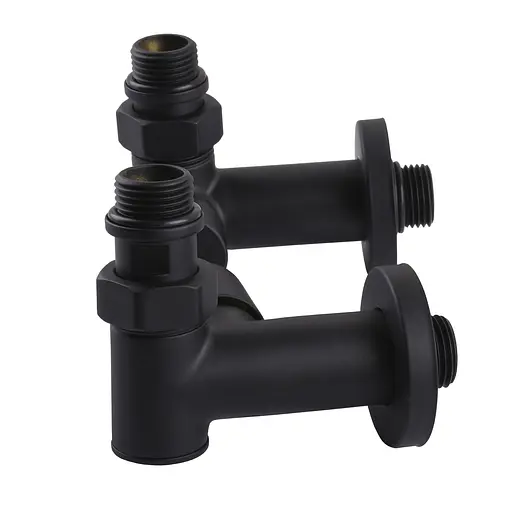 Набір Кран вентильний кутовий з американкою Solomon Lux 1/2″ 7777 TEN (2шт.) Black 000020286 - фото 6