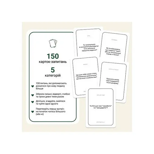 Карткова гра "Між нами: познайомимося?" Memo Games 0037MG 150 карток - фото 3