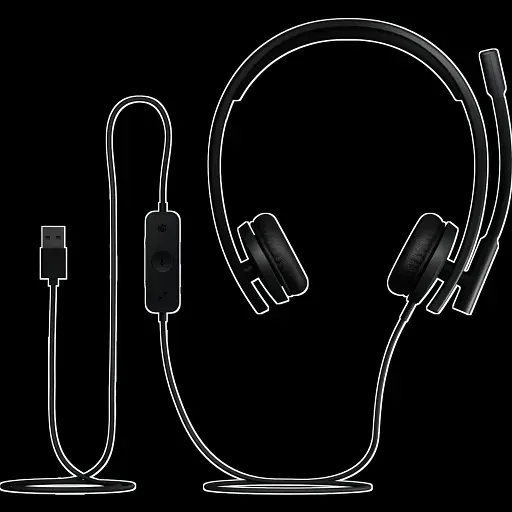 Гарнитура Logitech H570e Corded Mono BLACK-USB-A (981-001430) (7095238) - фото 2