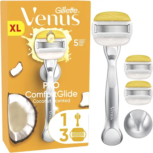 Станок для гоління жіночий Venus Pro ComfortGlide Coconut з 3 змінними картриджами  - фото 2