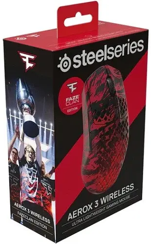 Миша бездротова ігрова SteelSeries Aerox 3 Wireless Faze Clan Edition (62605) 18000dpi чорно червона - фото 5