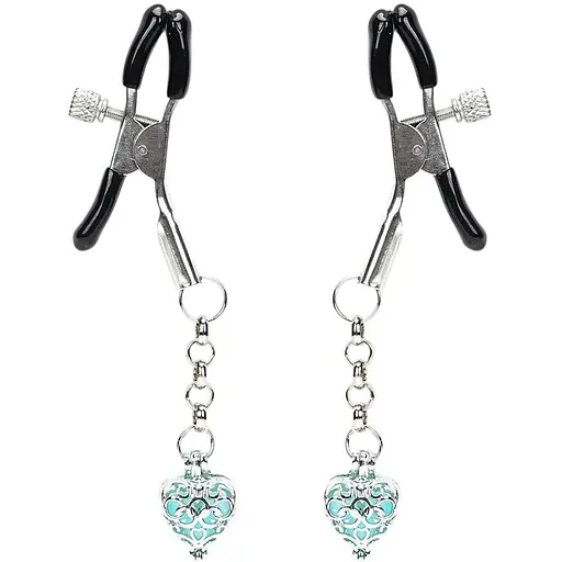 Затискачі для сосків Liebe Seele Glow-in-dark Nipple Clamps синій