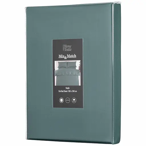 Простирадло Ardesto Mix&Match Premium, 180х240см, 100% бавовна, сатин, зелений (ART1824FSE) - фото 1