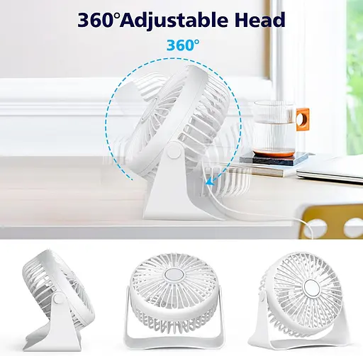 Портативний настільний вентилятор USB-вір Lafhome USB-вер 360° - фото 6