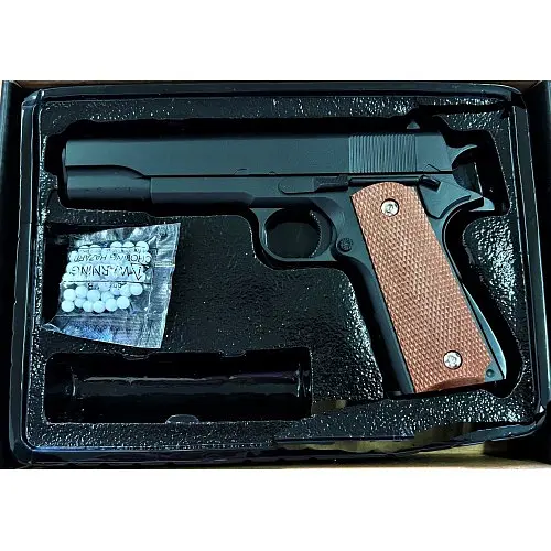 Игрушечный пистолет на пульках "Colt M1911 Classic" Galaxy G13 металл-пластик черный - фото 2
