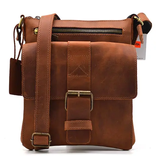 Кожаная мужская сумка через плечо TARWA 24х30х4 см sum0025724 - фото 1