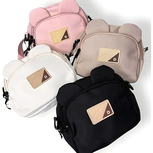 Детская сумка кросс-боди с ушками в корейском стиле 19х16х7 см розовая (25-571) - фото 3