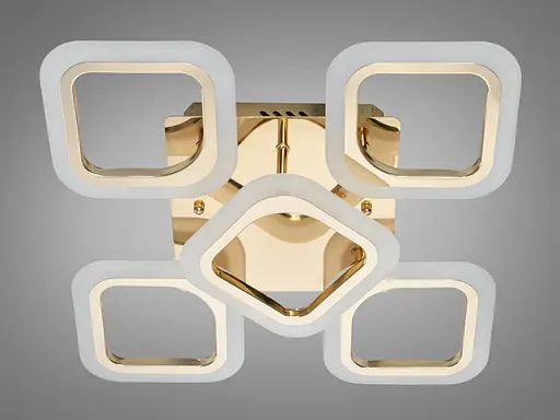 Багатофункціональна світлодіодна люстра на пульті, 50 Вт, золото - фото 3