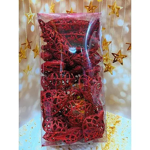 Набір підвісок легкі блискучі 40 шт Червоний - фото 1