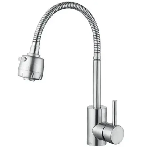 Смеситель для кухни Lidz Aria 015F41 с гибким изливом (k35) LDARI015F41NKS45306 Nickel - фото 1