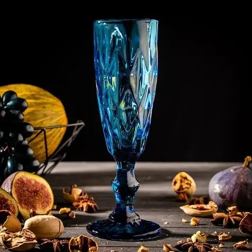 Набір келихів для шампанського A-PLUS 6шт Подарункові скляні фужери для коктейлів 150мл Blue - фото 6