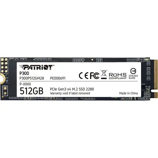 Накопитель SSD Patriot m.2 NVMe 512Gb P300 480 500 (P300P512GM28) Б/у - фото 1