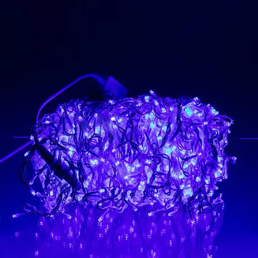 Вулична гірлянда Бахрома GarlandoPro 50 м 840 LED білий дріт Синій 50MWBL - фото 2