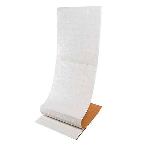 Самоклеящаяся 3D панель под белый кирпич в рулоне 19600x700x3мм (R001-3-20) SW-00001392 - фото 1