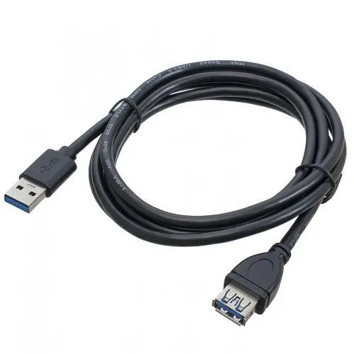 Кабель USB 3.0 AM - USB AF, 1.8 м, чорний, Patron (PN-AMAF3.0-18) - фото 1