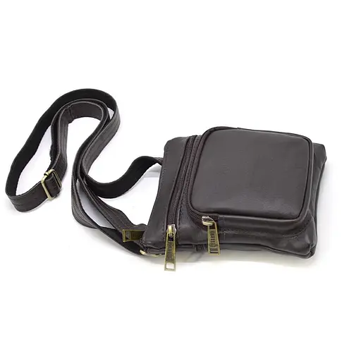 Кожаная мужская сумка через плечо TARWA 19х17х5 см sum0025704 - фото 6